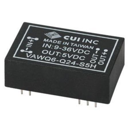 CUI INC Isolated Dc/Dc Converters Dc-Dc Isolated, 6 W, 18~72 Vdc Input, 15 Vdc, 400 Ma, Single Output, Dip,  VAWQ6-Q48-S15H